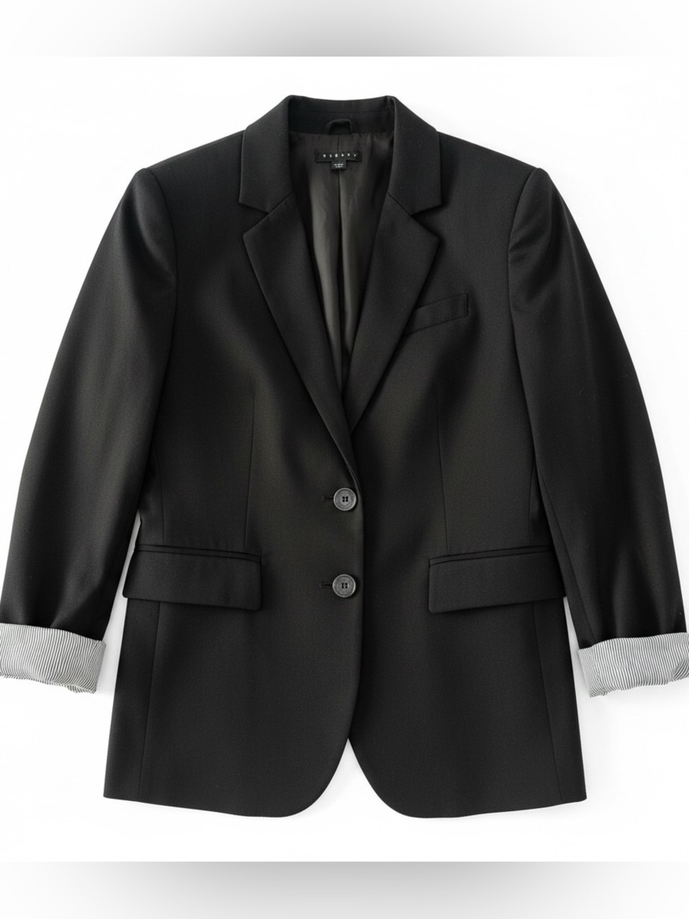 Sisley Classic Black Blazer -Tailored Two-Button Jacket